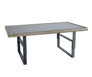 ANTIGUA - Height-Adjustable Table, Gun Metal/Brown/Gray - GM-1003