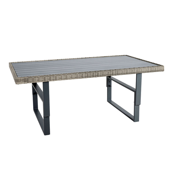 ANTIGUA - Height-Adjustable Table, Gun Metal/Brown/Gray - GM-1003