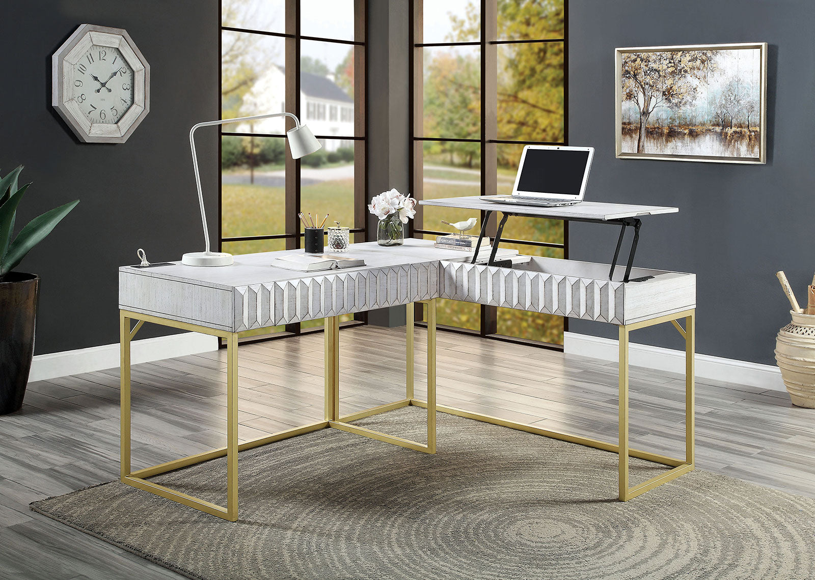 FREIBURG - Corner Desk - CM-DK406WH-PK
