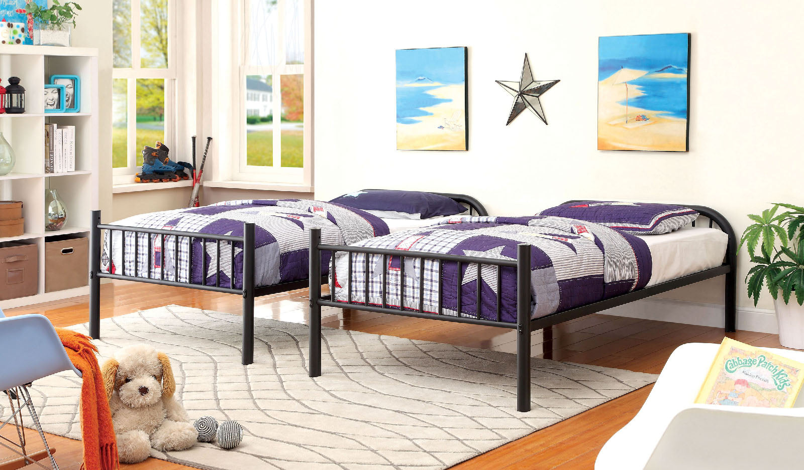 RAINBOW - Metal Twin/Twin Bunk Bed - CM-BK1035BK