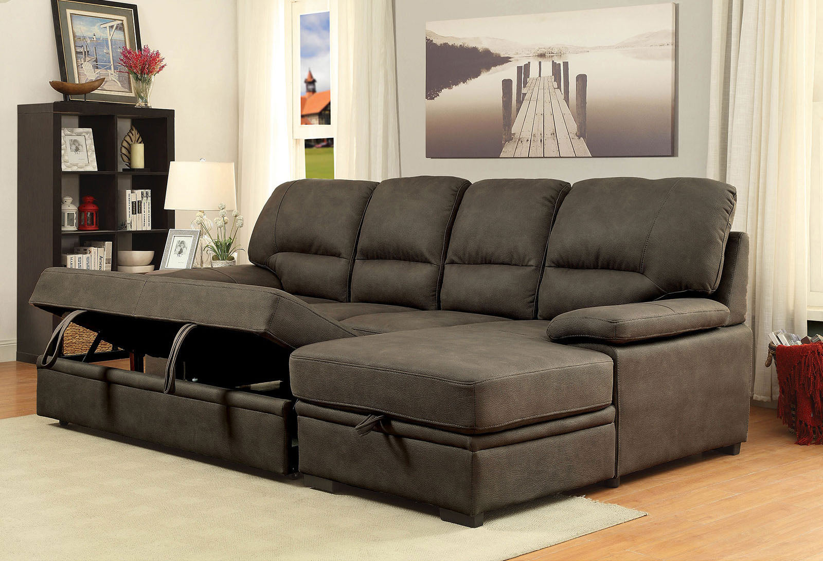 ALCESTER - Sectional w/ Sleeper - CM6908BR-SET