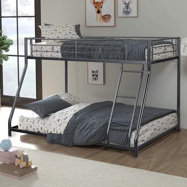 PANOS - Twin/Full Metal Bunk Bed (K/D), Black - FM-BK901BK-TF
