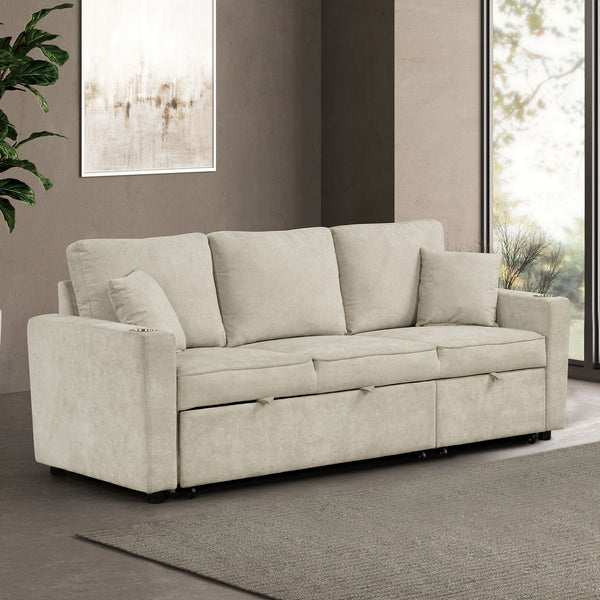 KENDAL - Sleeper Sofa Sectional w/ Cupholder - FM6965BG-SF-PK