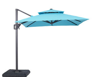 FIDA - 8' Square Umbrella, Double Top, Teal - LA-A029TL