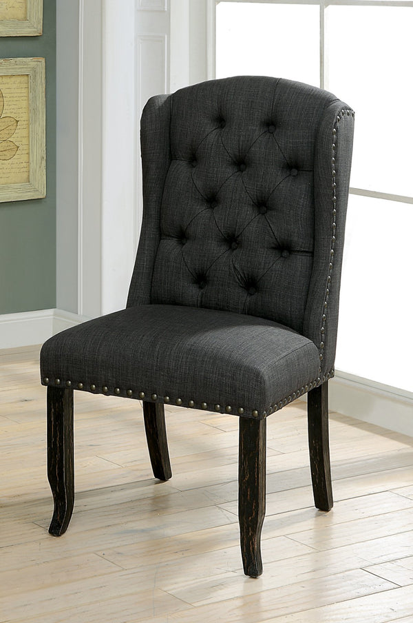 SANIA - Wingback Chair - CM3324BK-GY-SC-2PK