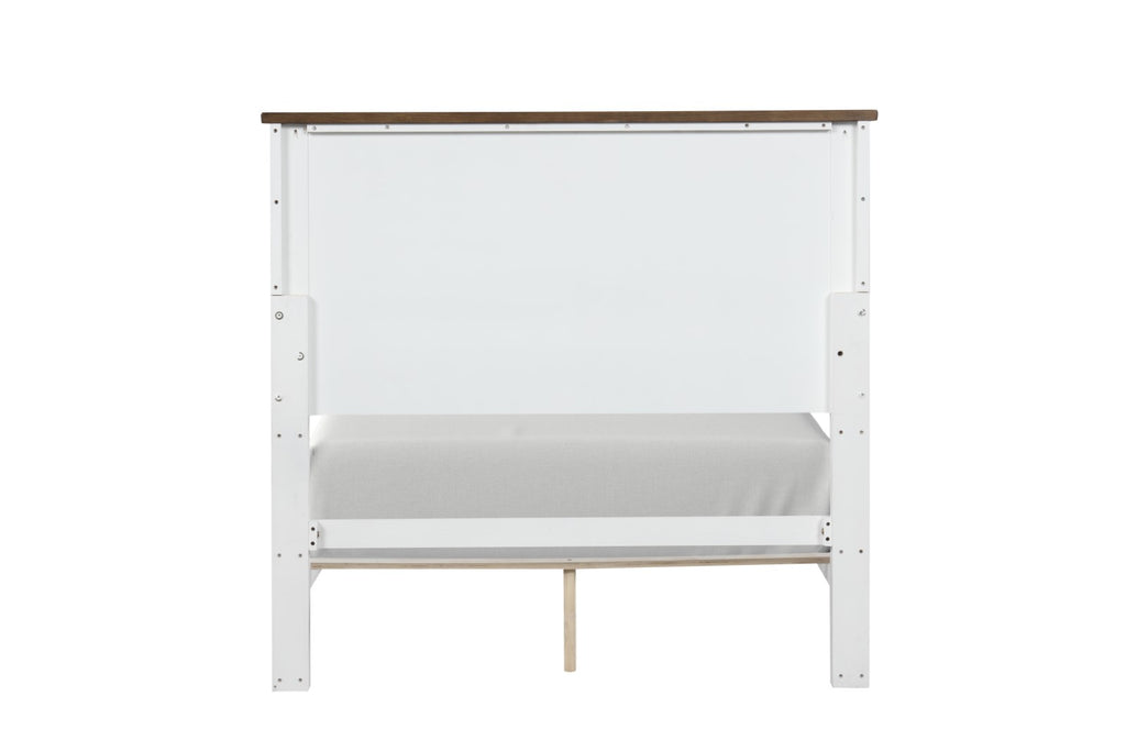 PINETOP - Twin Bed, White/Dark Brown - FM7171WH-T-BED
