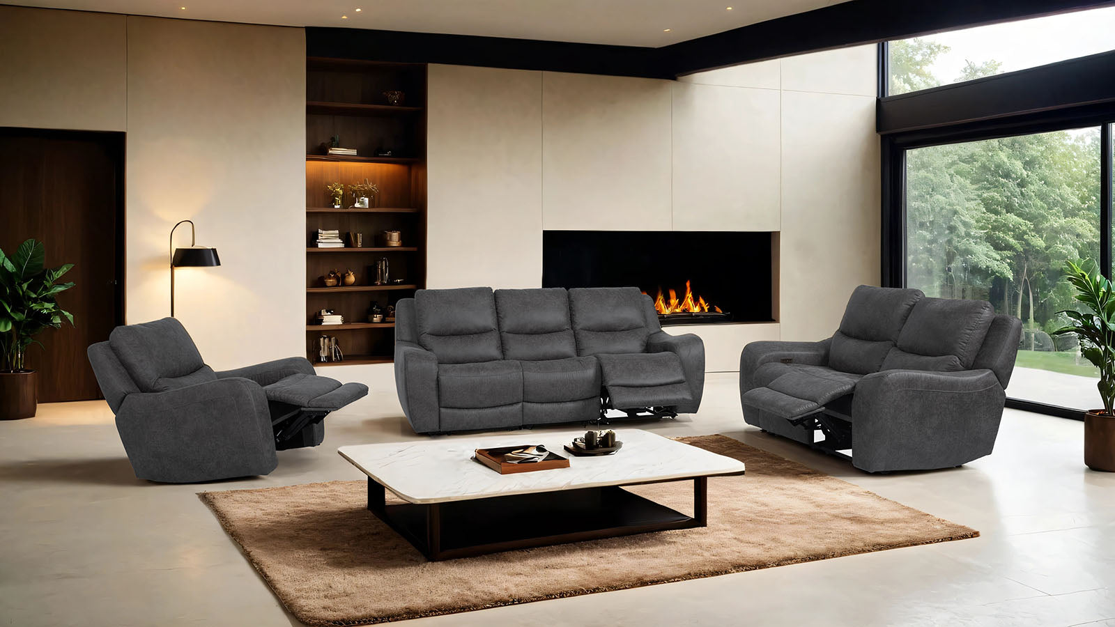 DEMETRIUS - Power Sofa + Loveseat - CM9931DG-PM-2PC