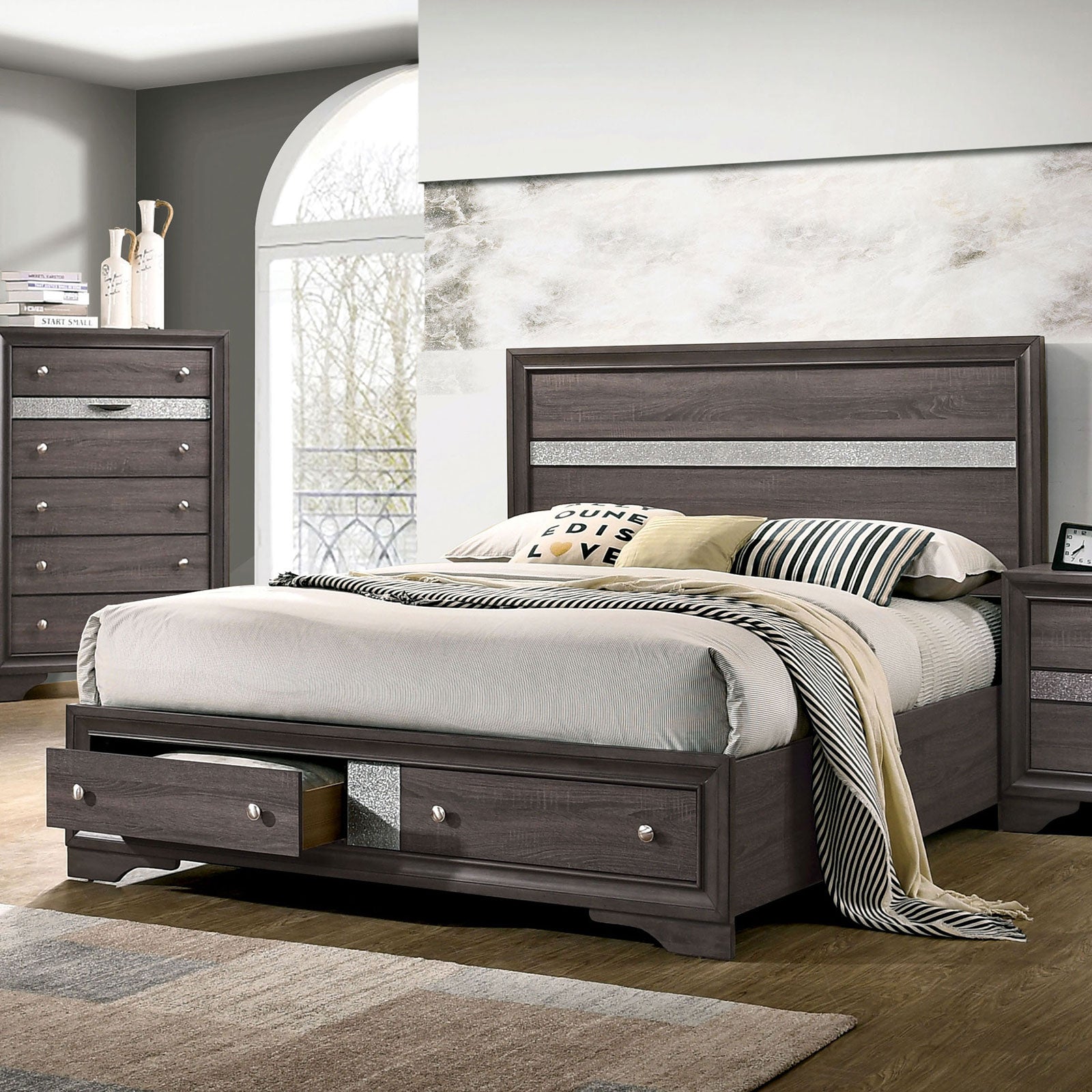 CHRISSY - 4 Pc. Queen Bedroom Set - CM7552GY-Q-4PC