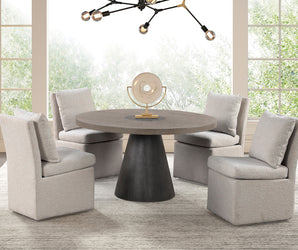 BROAGER - 5 Pc. Round Dining Table Set - FM3331DB-RT-5PC-00LG