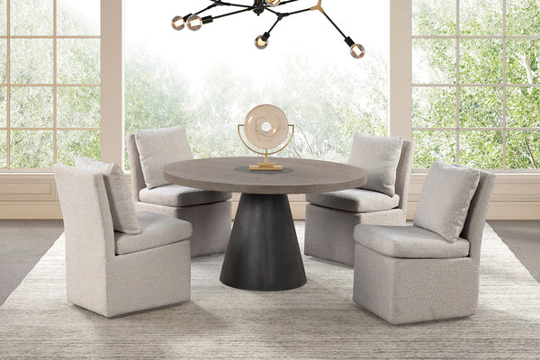 BROAGER - 5 Pc. Round Dining Table Set - FM3331DB-RT-5PC-00LG