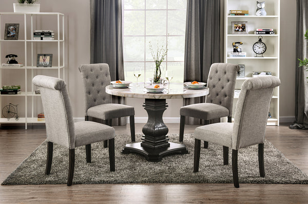 ELFREDO - 5 Pc. Round Dining Table Set - CM3755RT-5PC-LG