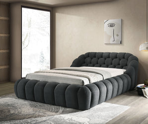 NEWQUAY - E.King Bed, Charcoal - FM7260BK-EK-BED