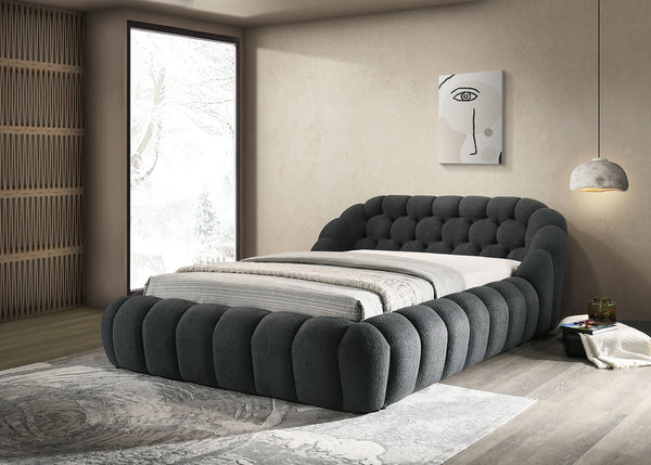 NEWQUAY - E.King Bed, Charcoal - FM7260BK-EK-BED