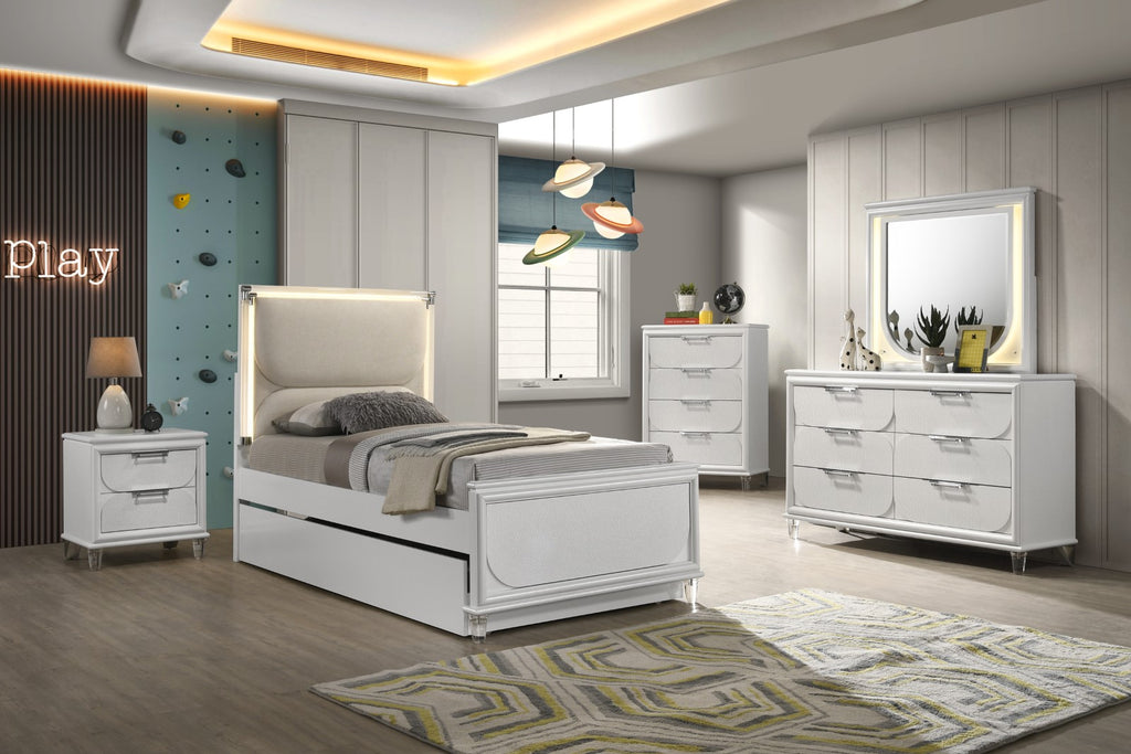 LAREINA - 5 Pc. Twin Bedroom Set w/ 2NS - FM72081WH-T-5PC-2NS