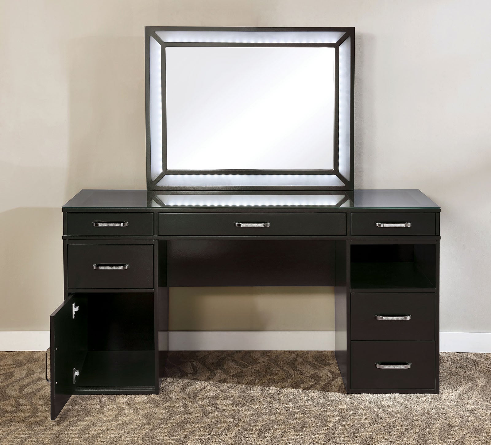 VICKIE - Vanity Set, Gray - FOA-DK5684DG-PK