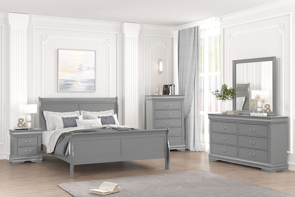 LOUIS PHILIPPE - 4 Pc. Queen Bedroom Set - FM7866GY-Q-4PC