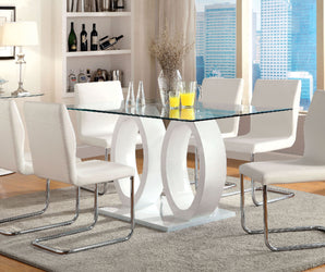 LODIA I - 7 Pc. Dining Table Set - CM3825WH-T-7PC