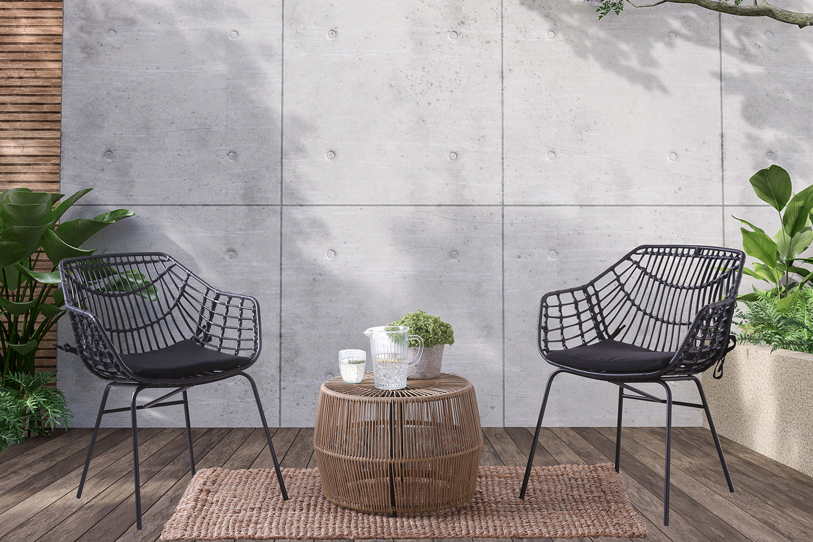 NYA - Patio Chair (2/CTN), Black - FM80002BB-CH-2PK