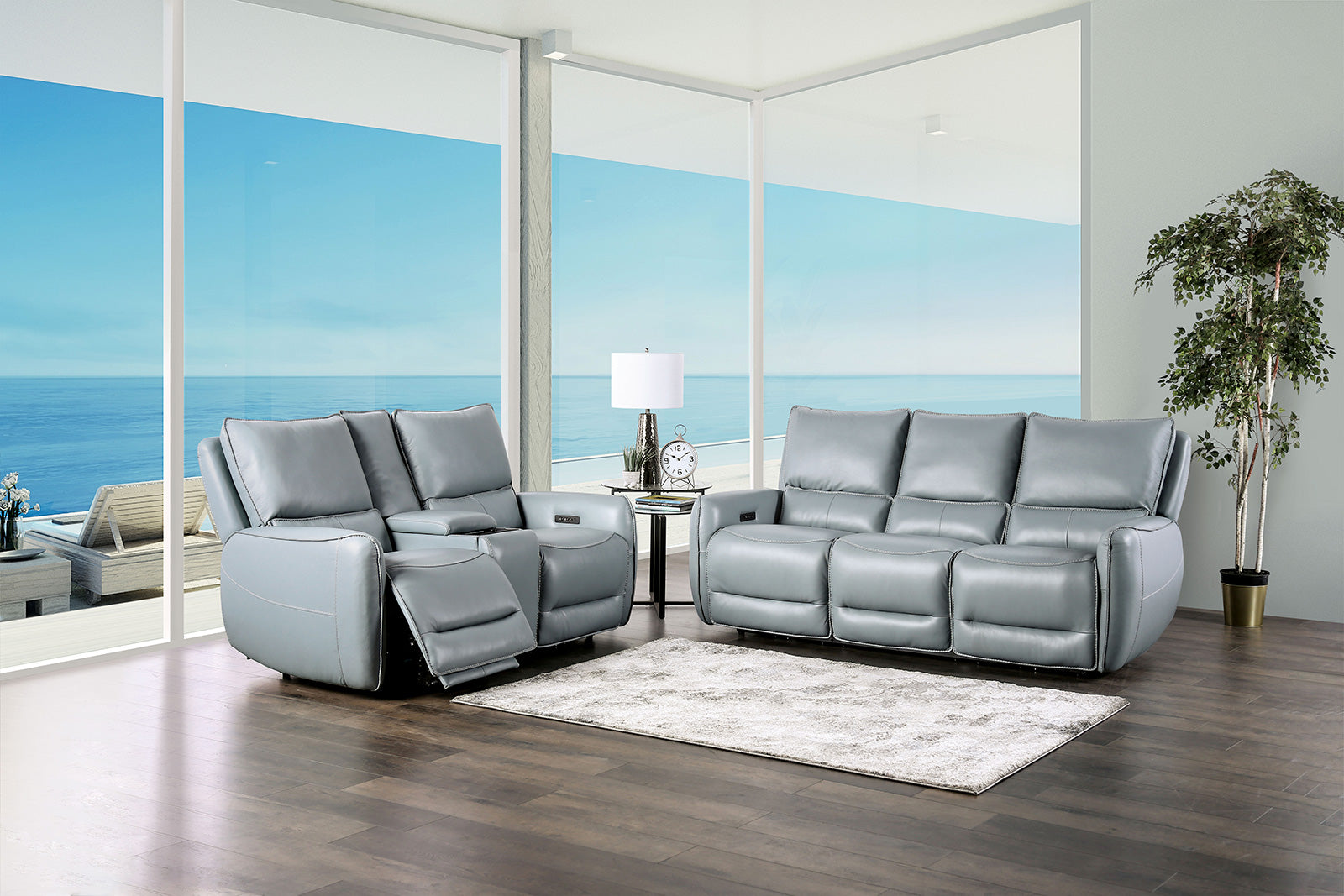 PHINEAS - Power Sofa + Loveseat - CM9921PB-PM-2PC