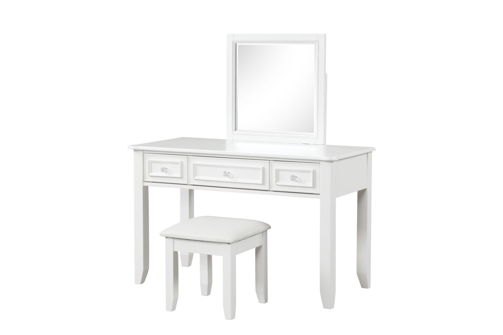 NAUCALPAN - Vanity Set w/ Stool - FM7456WH-V-SET