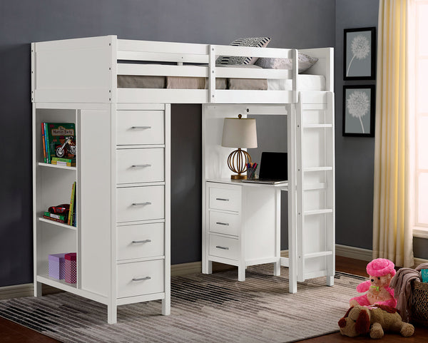 CASSIDY - Twin Loft Bed w/ Drawers - CM-BK970-BED