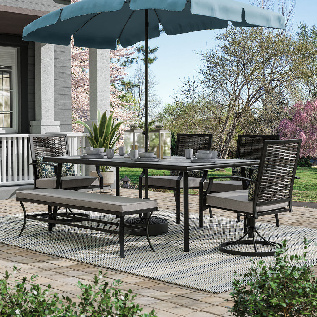 SINTRA - 6 Pc. Patio Dining Set w/ Bench - GM-2008-6PC