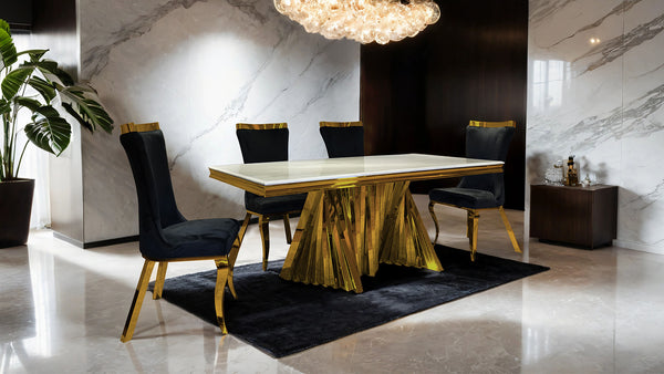 BASILICATA - 7 Pc. Dining Table Set - FM33001GD-T-7PC-13BK