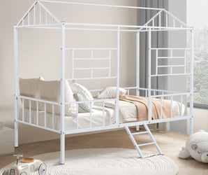 RHONDA - Twin Loft Bed (K/D), White - FM-BK908WH-T
