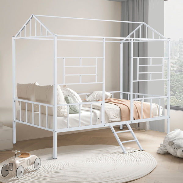 RHONDA - Twin Loft Bed (K/D), White - FM-BK908WH-T
