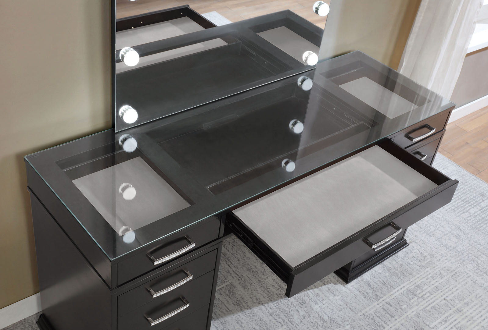 VALENTINA - Vanity Set, Gray - FOA-DK5682DG-PK