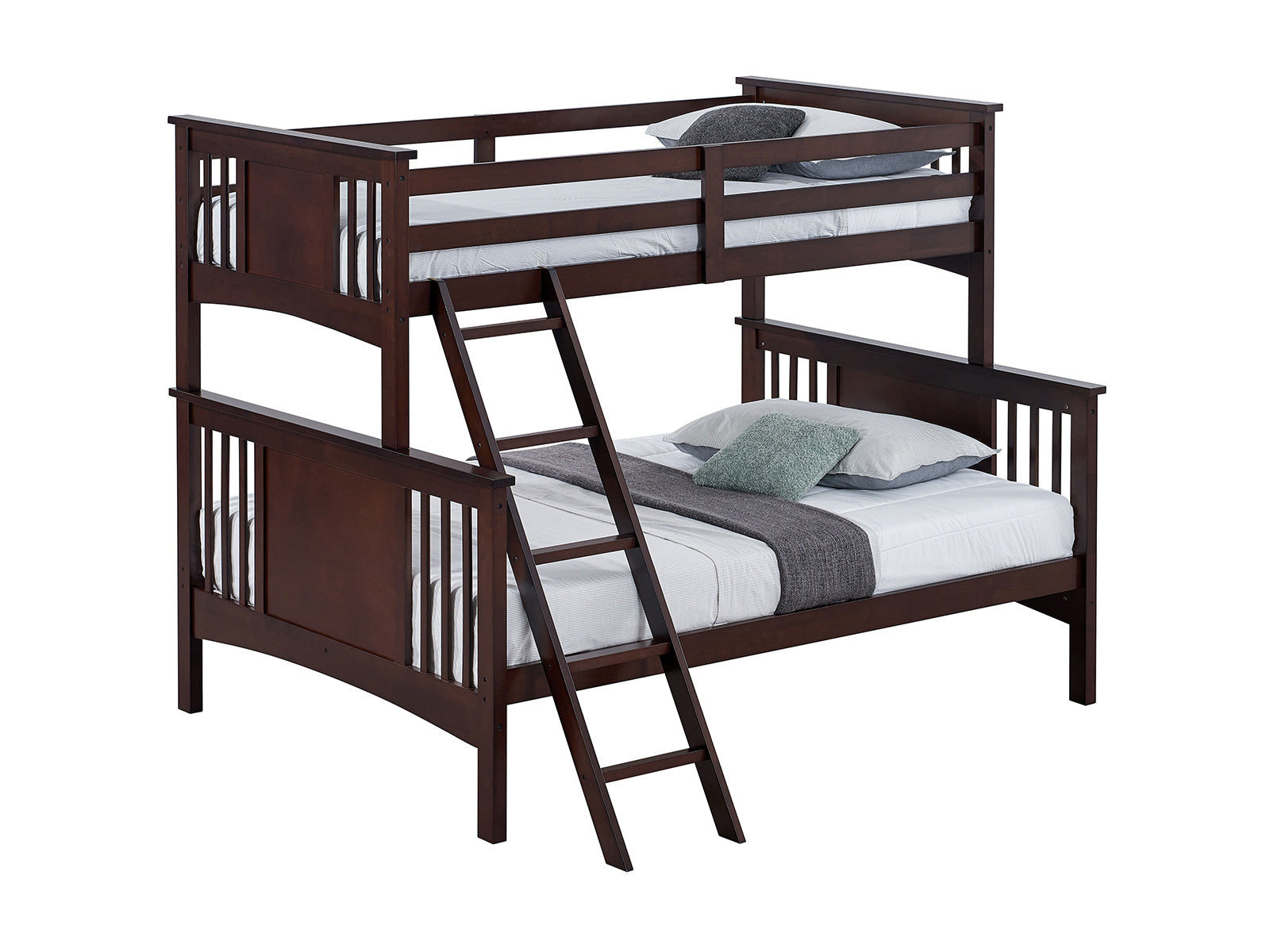 SPRING CREEK - Twin/Full Bunk Bed, Dark Walnut - FM-BK602F-DW-BED