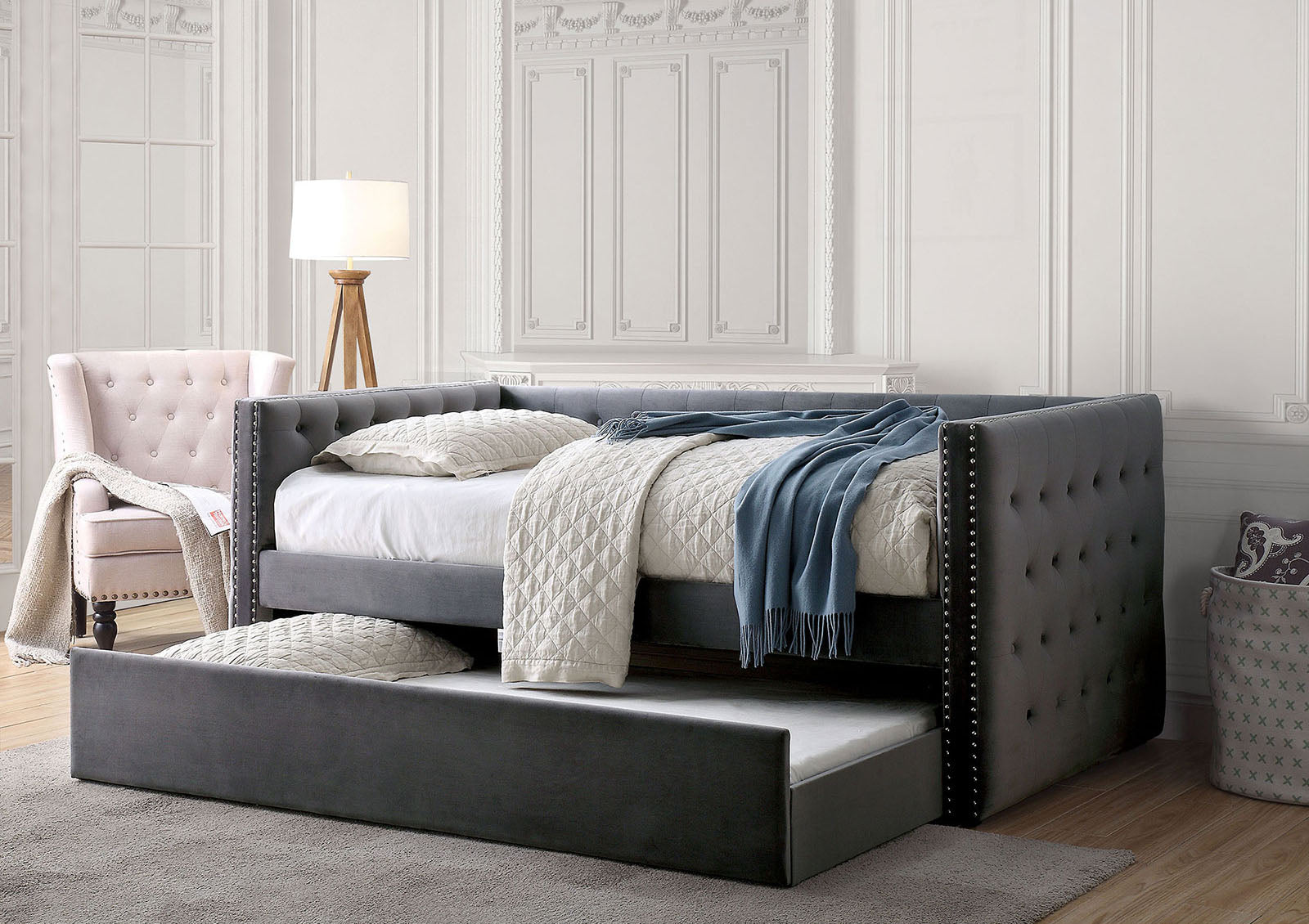 SUSANNA - Daybed w/ Trundle - CM1739GY-BED