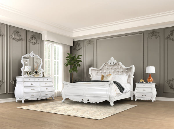 VALENTINI - Queen Bed, White - FM7419WH-Q-BED