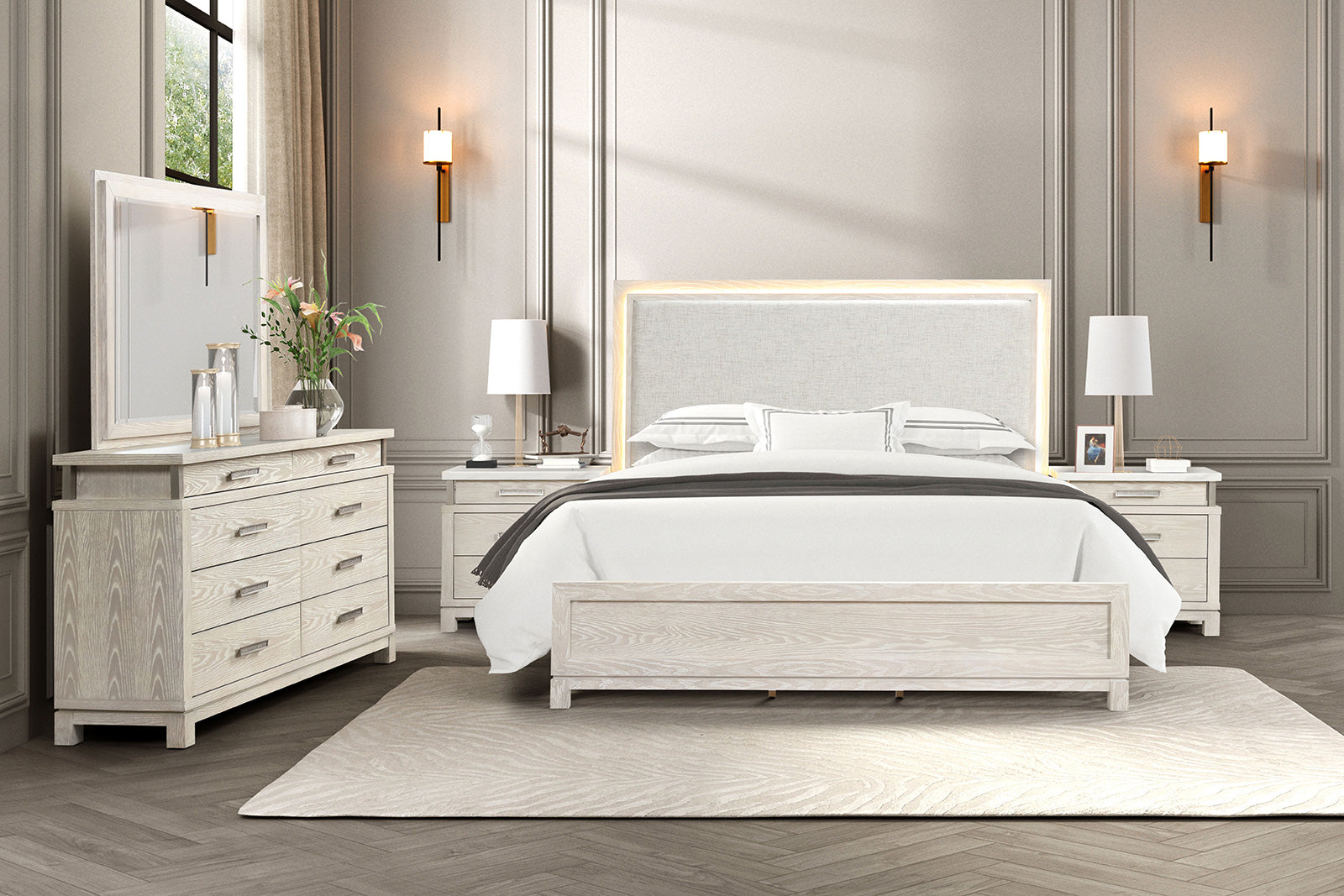 LAFAYETTE - 4 Pc. Queen Bedroom Set - FM71501GY-Q-4PC