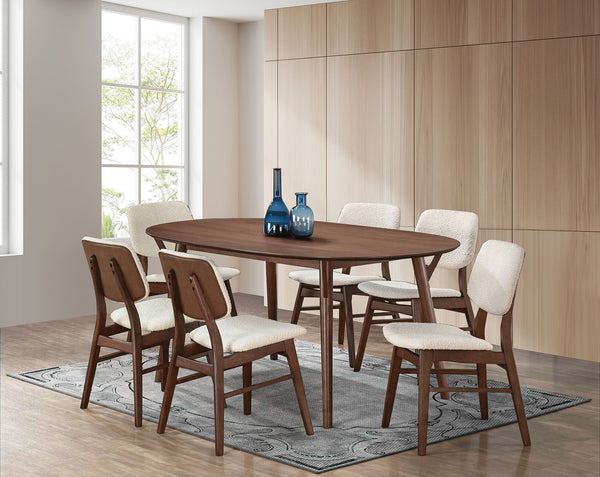 UZWIL - 7 Pc. Dining Table Set - FM3214WN-T-5PC