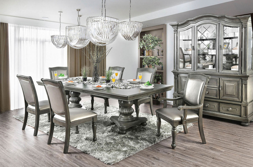 ALPENA - 9 Pc. Dining Table Set (2AC+6SC) - CM3350GY-T-9PC