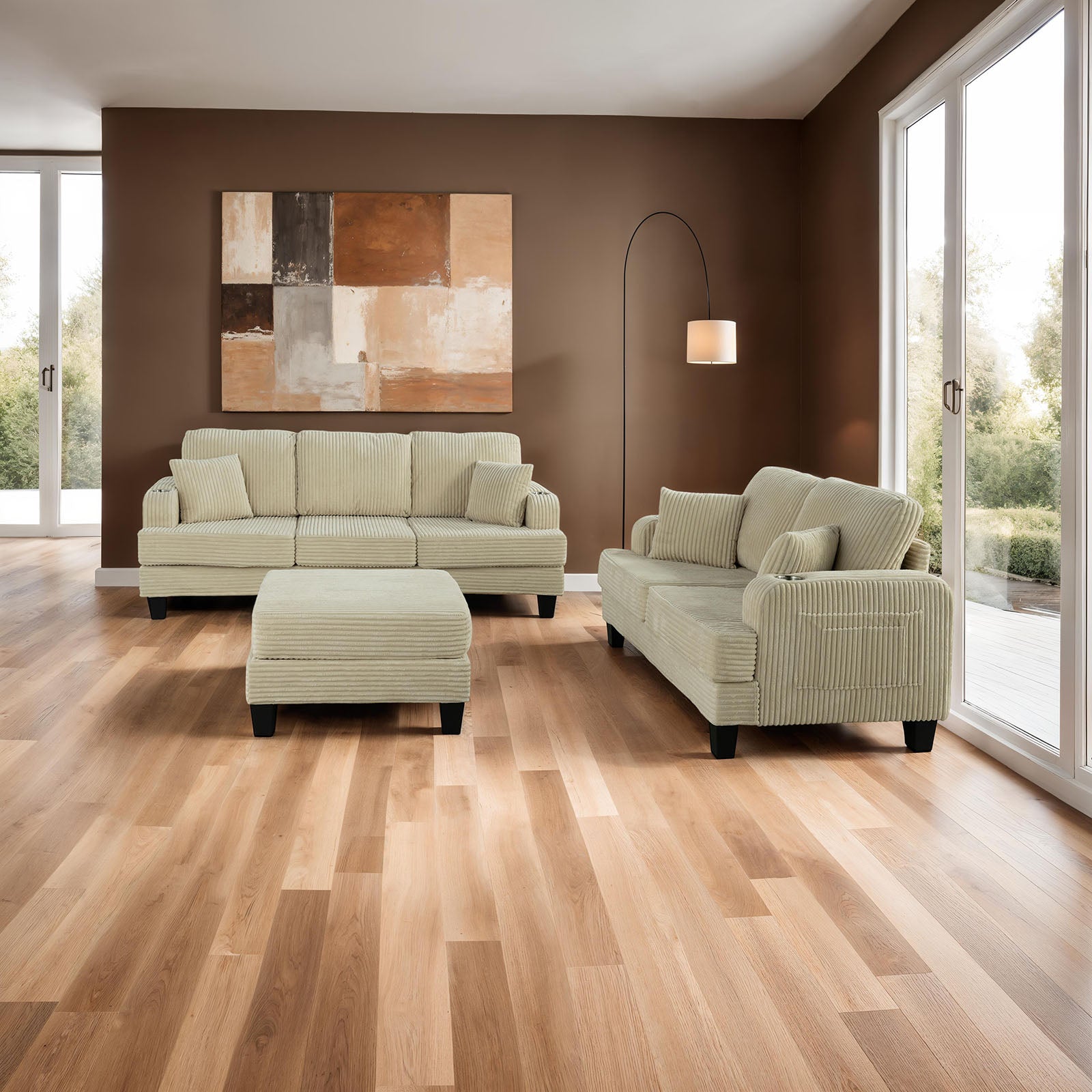 MORETAINE - Sofa + Loveseat - SL6932BG-2PC