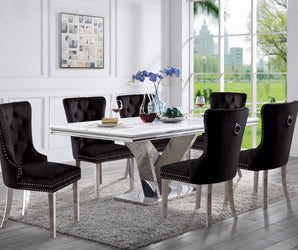 VALDEVERS - 7 Pc. Dining Table Set - CM3294T-7PC-AC261BK