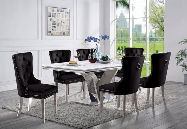 VALDEVERS - 7 Pc. Dining Table Set - CM3294T-7PC-AC261BK