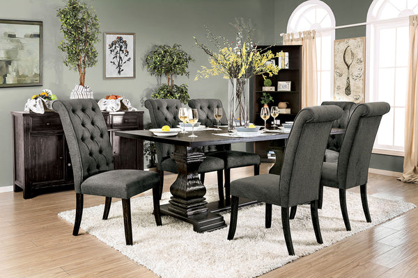 NERISSA - 7 Pc. Dining Table Set - CM3840T-7PC-GY