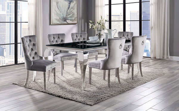 NEUVEVILLE - 7 Pc. Dining Table Set - CM3903BK-T-7PC-261GY