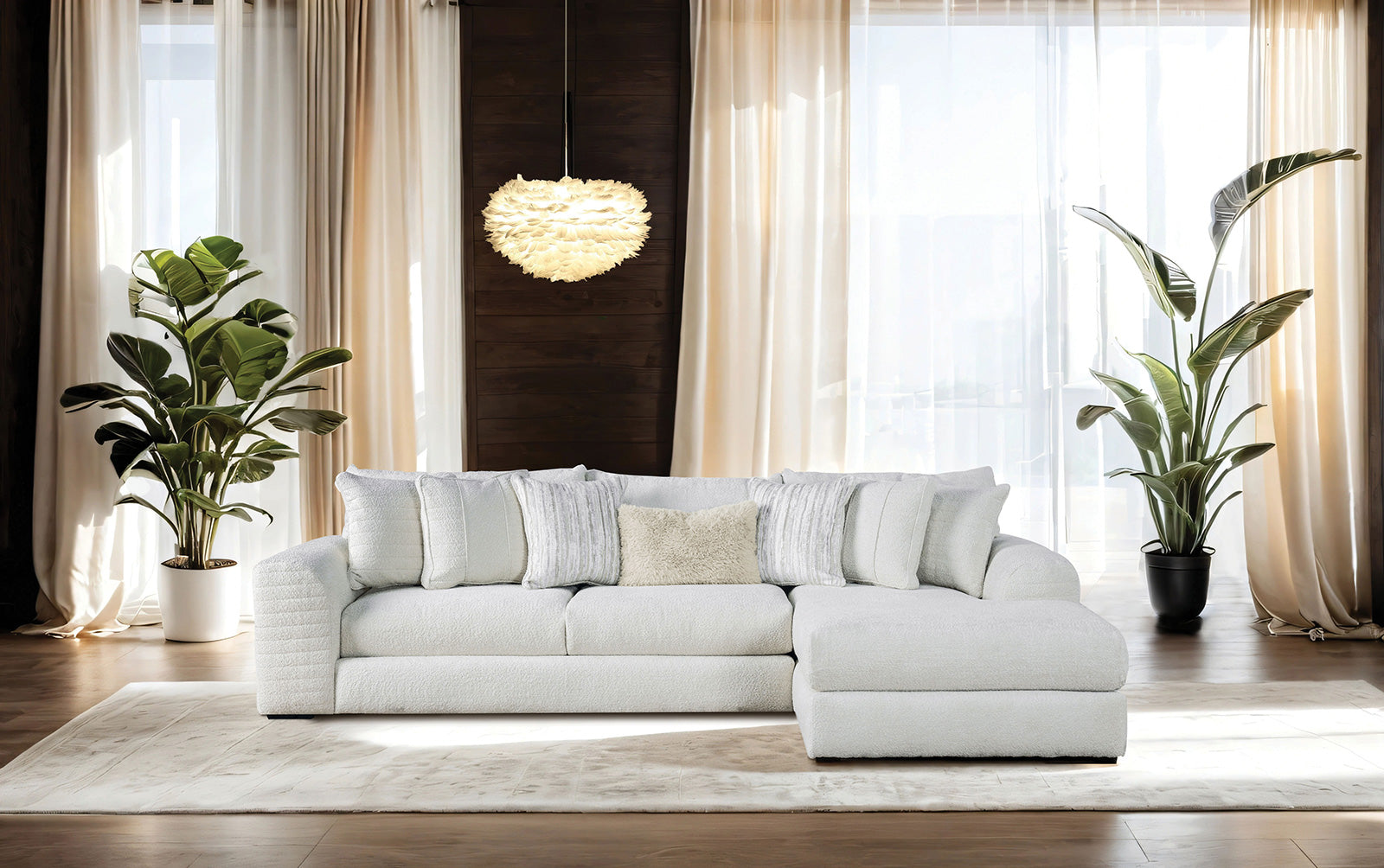 NEWBERG - Sectional, Ivory - SM5198-SECT