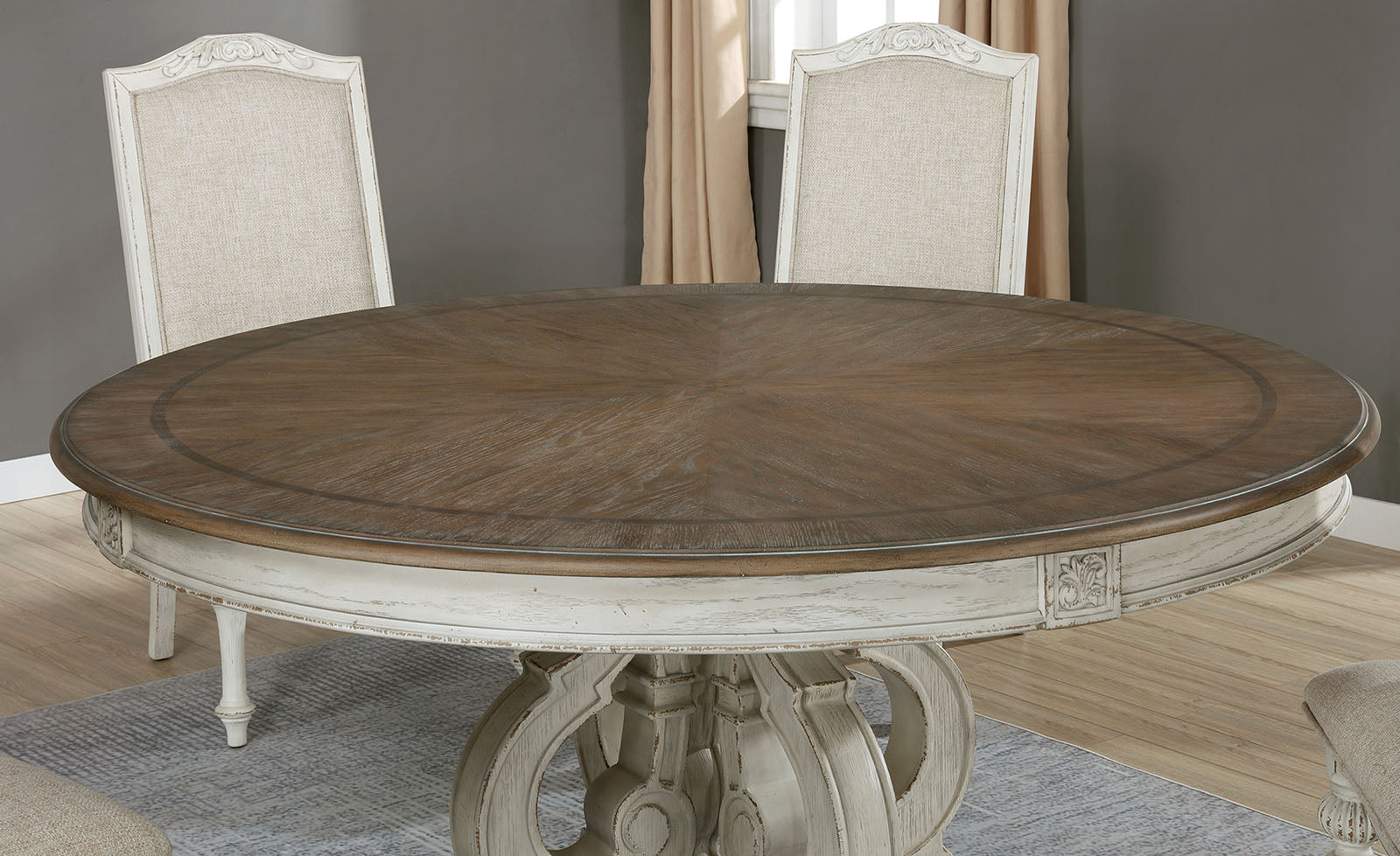 ARCADIA - 7 Pc. Round Dining Table Set - CM3150WH-RT-7PC