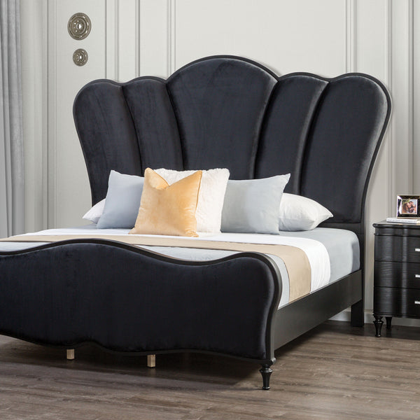 ELEANORA - E.King Bed, Black - FM7416BK-EK-BED
