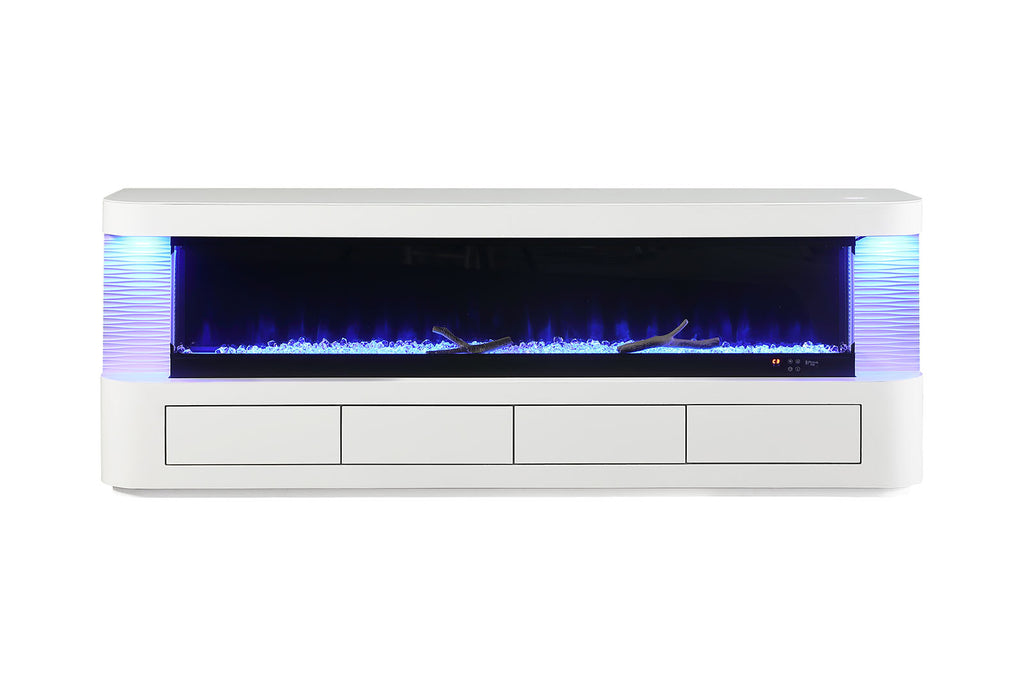 LUKEN - 71" TV Stand w/ Electric Fireplace - FM-AC8010WH-TV