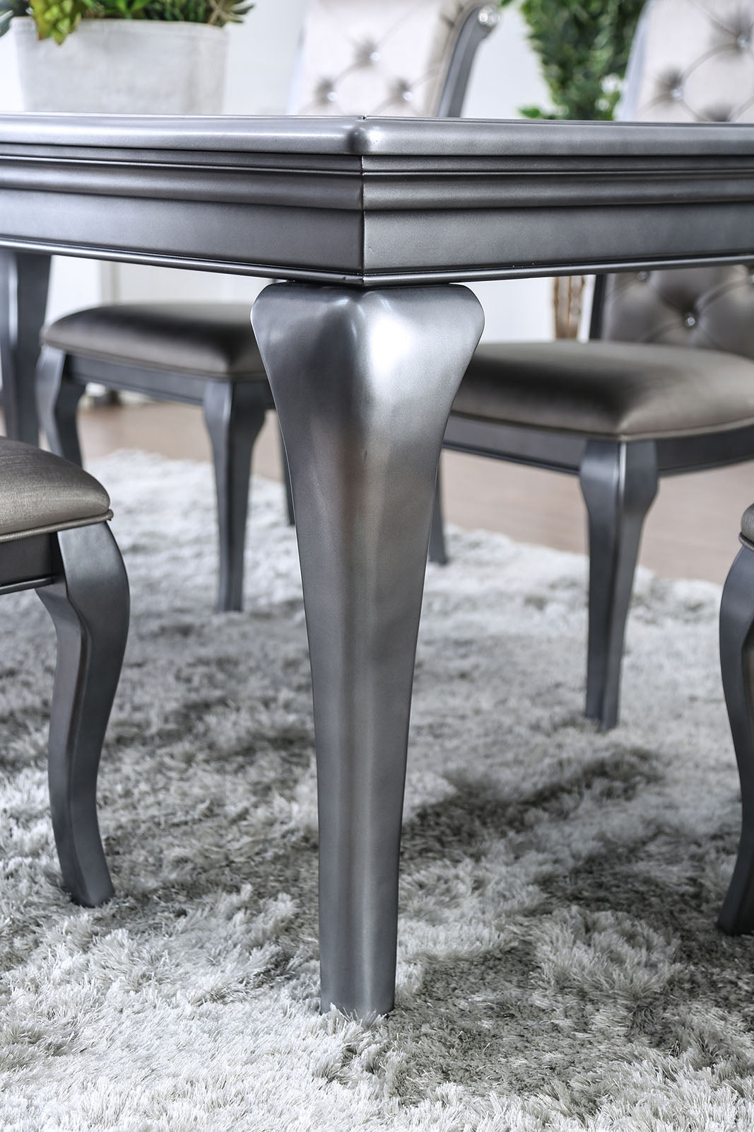 AMINA - 9 Pc. Dining Table Set - CM3219GY-T-9PC