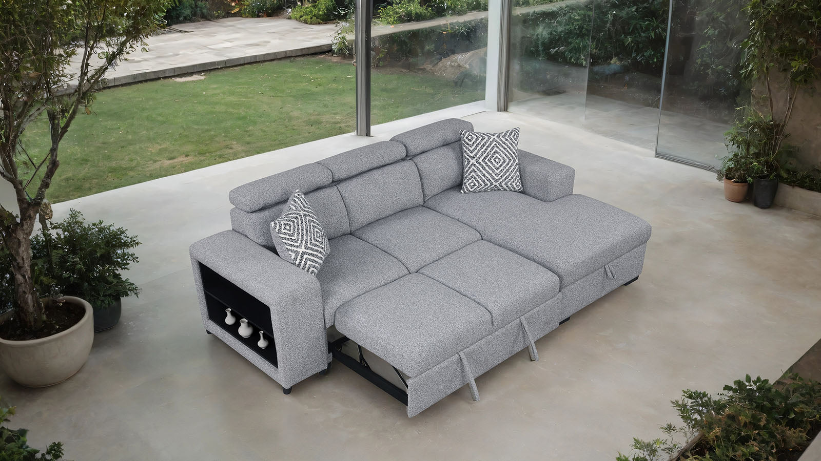 CHATTERIS - Right-Chaise Sectional - FM64000GY-SECT-R