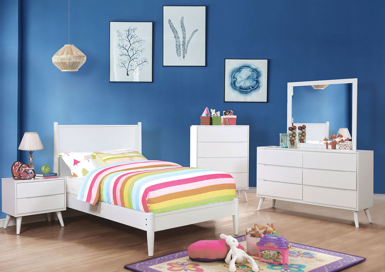 LENNART - 4 Pc. Full Bedroom Set - CM7386WH-F-4PC