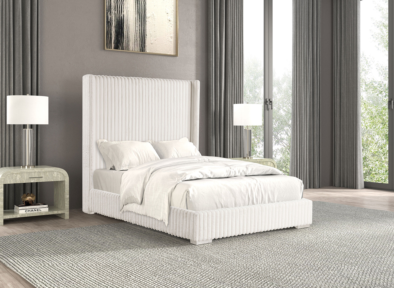 CADWELL - Queen Bed, White - FM7120WH-Q