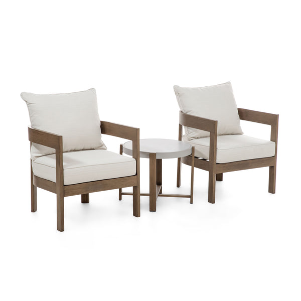LOTUS - 3 Pc. Patio Set, Natural/Beige - GM-1024NT-3PK